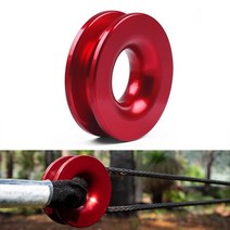 winch snatch recovery ring for soft shackle atv utv rcovery 41000 lb Trucks loop snatch block off, 빨간색