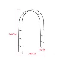 DIY 철 웨딩 아치 장식 정원 배경 Pergola 결혼 생일 웨딩 파티 장식 꽃 프레임 스탠드, L, Black