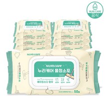 누리케어 물청소포 베이킹소다 청소물티슈 도톰한 엠보싱 캡형물티슈 30매 x 4팩