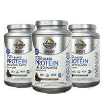 Garden of Life Organic Chocolate Sport Plant Protein 가든오브라이프 스포츠 플랜트 베이스드 프로틴 초콜릿 840g 1팩, 3팩