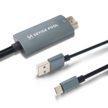 디바이스풀 USB Type-C to HDMI 미러링 케이블, 2m, 혼합 색상