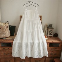 원피스 레이스속치마 봄여름면패치롱 박시