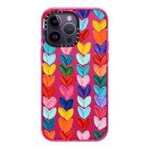 CASETiFY Impact 아이폰 14 프로 맥스 케이스 [4X 군용 등급 낙하 테스트 / 2.5m(8피트) 보호] - 소 프린트 버블검, Polka Daub Hearts