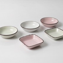 깔끔하고 세련된 테이블 플레이팅 도자기 종지 소스볼 간장 그릇 앞접시, 파스텔가든_종지5P