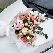 기념일 생화 꽃다발 프로포즈 생일 결혼 농장직송 꽃배달싼곳, 꽃다발(특대)-핑크톤, 1개