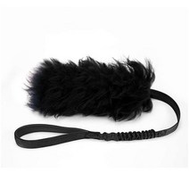 반려견 장난감 Dog Rope Toy 인터랙티브 애완견 번지 고무 공 개 예인선 양피 중형, black+100cm without ball