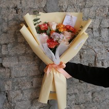[어버이날 기획 오렌지 꽃다발] 플로라운지 생화꽃다발 배송, 드라이플라워 카드(5천원), 서울퀵배송 (5천원)