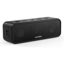 SounDCore Anker SounDCore의 3 스테레오 사운드가 있는 블루투스 스피커 24시간 재생 IPX7 방수 순수 티타늄 다이어프램 드라이버 PartyCast BassU, Black