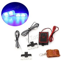 2 LED 무선 원격 스트로브 조명 경찰 성 노출증 Fso 스트로보 스코프 경고 DC 12V 자동차 플래시 램프 DRL 차량 조명 밝은 안전한 내구성, 푸른