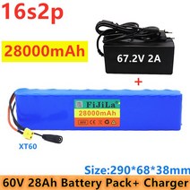 16S2P 60V 28Ah 1000W BMS 충전식 리튬 배터리 충전기는 휠체어 등 전기 장비에 널리 사용됩니다., 04 XT60 DC CAR