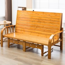 대나무 평상 접이식 침대 야외 베란다 옥상, 0.8x2m 이중 목적 소파 베드