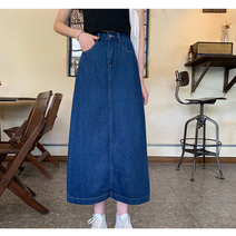 원코디 여자 엣지데일리 캐주얼 스커트치마 여성 귀여운 데일리룩 여친룩 데님 청 롱 스커트 치마
