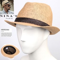 니나스파리 위빙레더배색 밀짚중절페도라(9SS164)