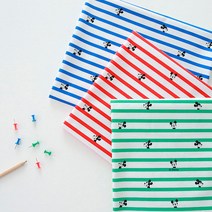 소잉홀릭 면20수 디즈니원단 미키스트라이프 3종 미키마우스 캐릭터 천원단 03387, 블루