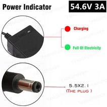 TANGSPOWER 54.6V 3A 리튬 배터리 충전기 54.6V3A 13S 48V 이온 팩 충전기에 대 한 전기 자전거, DC 5.5x2.1|미국