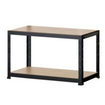 슈랙엣홈 무볼트 조립식앵글선반 2단 블랙 화이트 스탠드선반, 선반 2단 높이600 블랙/800x400 (WxD)