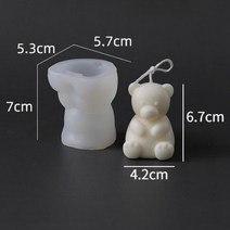 실리콘몰드제작 밀랍 토끼 트리 곰돌이 크리스마스 3d 귀여운 만화 곰 실리콘 양초 금형 수지 석고 아이스, 01 A- small