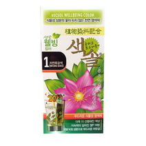 색솔 웰빙 칼라 크림 염색제 70g, 1호(자연흑갈색), 2개