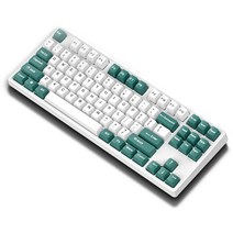 KEYXGSUL 유무선 2.4G PBT 이중사출 키캡 핫스왑 게이밍 기계식 키보드, 녹색, 적축