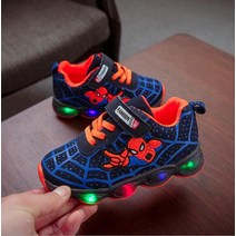 Led Luminous Spiderman Kids Shoes For Boys Girls Light Children Luminous Baby Sneakers Mesh Sport Boy Girl Led Light Shoes - Children Casual Shoes -