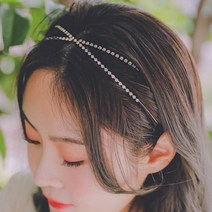 로라하 웨딩 공연 연주회 촬영 크로스 큐빅 두줄 성인 아동 여성 머리띠 얇은 헤어밴드 니키타