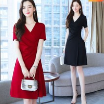 요모조모 1894 V넥 사선 랩 미니 원피스