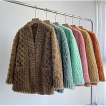 100%양모 여성겨울자켓 브이넥 양털가디건 양벨벳 모피 알갱이 01H1225