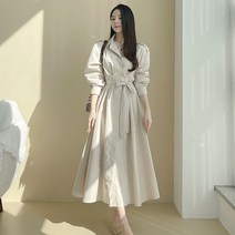 웨하스 벨트세트 트렌치 롱 원피스 4color