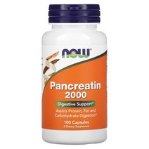 나우 푸드 판크레아틴 젤라틴 아밀라아제 200mg 캡슐 100정, 100 개 Now Foods (나우 푸드)
