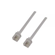 짧은 전화 라인 코드 팩스 DSL ADSL 모뎀 랜드라인 소형 RJ11 케이블 6P4C (2 팩) 범용 호환 하얀색, 12 Inch_Grey