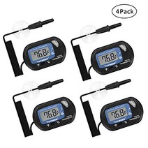 VIVOSUN 4-Pack LCD Digital Aquarium Thermometer Fish Tank Water Terrarium Temperature with Suction C, 1, 기타