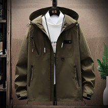 쥬엔리치 M-8XL 남자 빅사이즈 바람막이 후드 자켓 점퍼 작업복 등산복 캐주얼 남성 잠바 봄 가을 오버핏