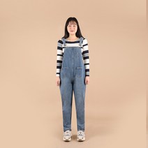 여성 너무편한 빅사이즈 귀여운 멜빵 데님바지_BP7210