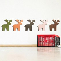 [바보사랑] 우드스티커-크리스마스루돌프아이콘 (컬러완제품), 색상:소나무(우드)