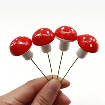 테라리움 만들기 재료 화분 장식 소품- 빨간 버섯 픽 대_4P /소_5P