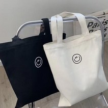 달자샵 1+1 심플 그자체 스마일 데일리 에코백 감성 캐쥬얼 가방