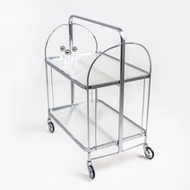 라운드비 접이식 유리 트롤리 2단 T-F65-CCG, 혼합색상