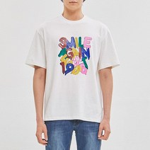 잠뱅이 남 10수 디지털프린트 레터링 반팔TS 오버 AL2WTS21-OW