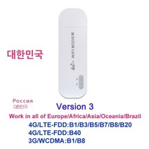 유심 데이터쉐어링 라우터 4G LTE 블루투스 차량용 휴대용 와이파이 USB, 버전 3