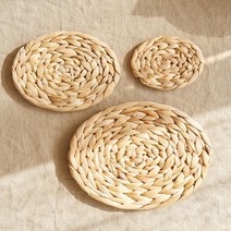 수공예 수초 냄비받침 컵받침 신혼템 내열받침 좋은냄비받침 오븐받침대 캠핑냄비받침 캠핑소품 돌답례품, 대-20cm
