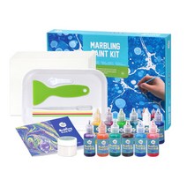 6살 호기심 마블링 물감놀이 12색 키트 촉감놀이 호기심놀이 유아미술놀이 가정보육템 색감배우기 유아미술