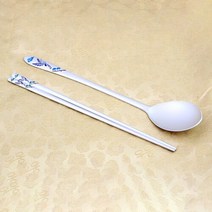 명품 특칠보 은수저 80％ 93.75g, 원형사방화 빨강 304