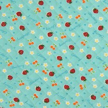 누빔지 블루바탕 레드딸기 2128 TS