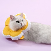 고양이 강아지 꽃모양 쿠션 넥카라 옐로우 S, 80g, 1개
