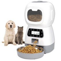 강아지 자동급식기 반려견 공급기 급여기 자율급식 고양이 자율배식 사료 배식기, 3.5L Pet Feeder_key control