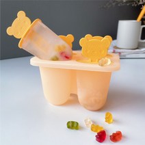 파미레 실리콘 곰돌이 아이스크림 틀, 투명오렌지, 1개