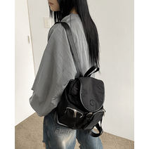 로린 나일론 스트링 포켓 버클 미니 백팩