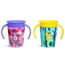 먼치킨 Munchkin Miracle 360 Wildlove 시피 컵 170.1g(6온스) 2팩 벌여우 원숭이 가성비 추천 미국직구, Tiger/Rhino