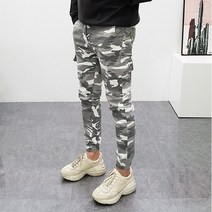구스마켓 남성용 카모 카고 반밴딩 조거 팬츠 (S~3XL 4Color)