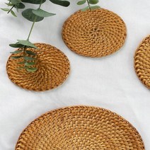 라탄 컵받침 냄비받침 (3size), 받침 대